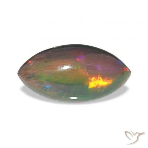 3.55ct Multicolorido Opala negra, Marquesa, Opaco