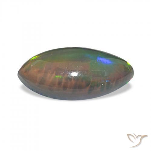 Opala negra Multicolorido Natural 3.55ct, Marquesa, Opaco