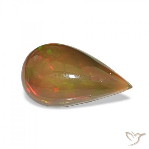 Opala negra Multicolorido Natural 4.12ct, Formato de pêra, Opaco