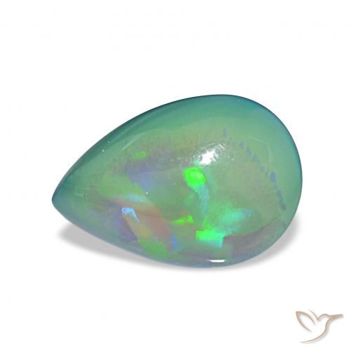 4.97ct Multicolorido Opala negra, Formato de pêra, Opaco