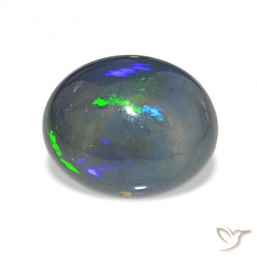 4.13ct Multicolorido Opala negra, oval, Opaco