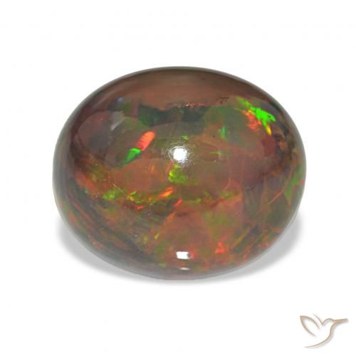 4.98ct Multicolorido Opala negra, oval, Opaco