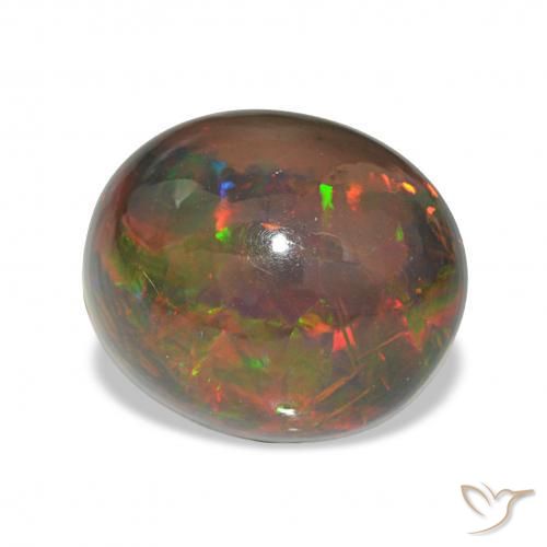 Opala negra Multicolorido Natural 4.98ct, oval, Opaco