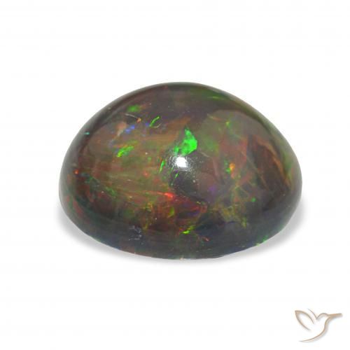 Opala negra Multicolorido Natural 4.98ct, oval, Opaco
