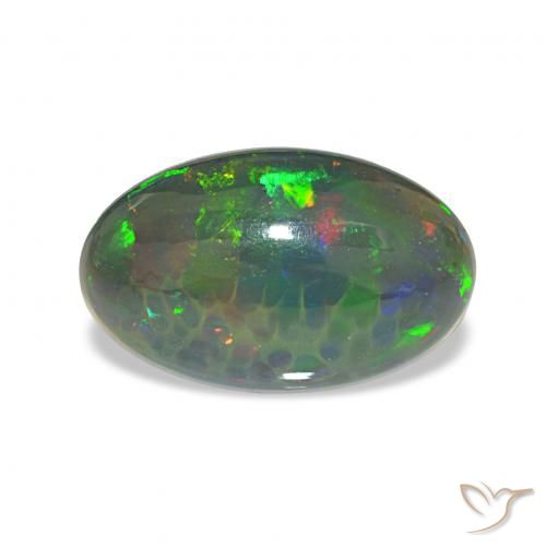2.64ct Multicolorido Opala negra, oval, Opaco