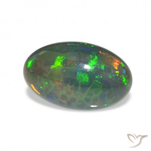 Opala negra Multicolorido Natural 2.64ct, oval, Opaco