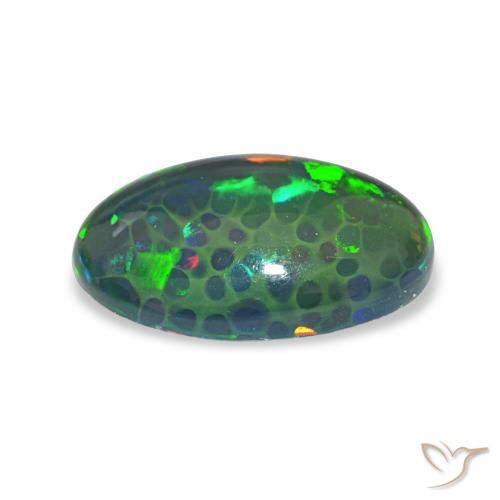 Opala negra Multicolorido Natural 2.64ct, oval, Opaco