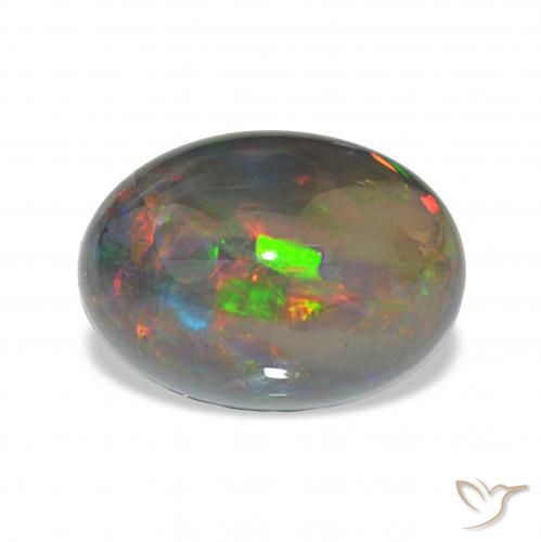 3.96ct Multicolorido Opala negra, oval, Opaco