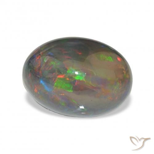 Opala negra Multicolorido Natural 3.96ct, oval, Opaco