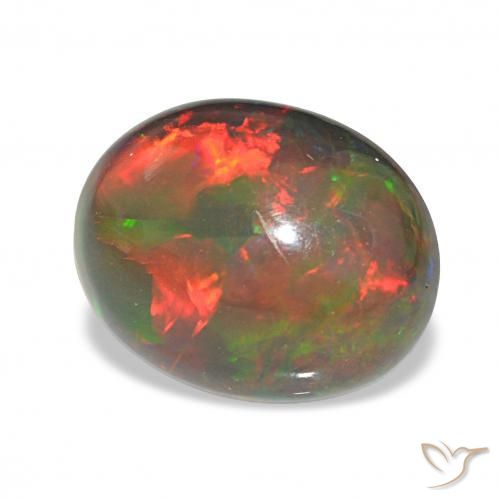 Opala negra Multicolorido Natural 2.90ct, oval, Opaco