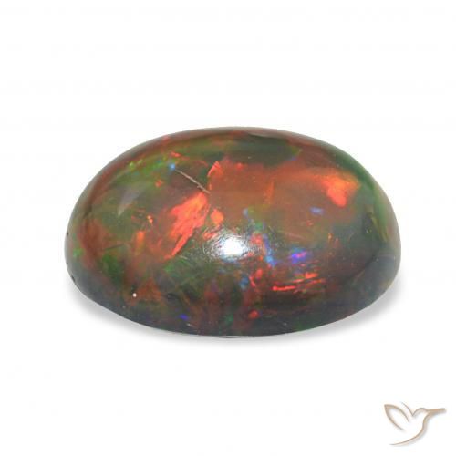 Opala negra Multicolorido Natural 2.90ct, oval, Opaco