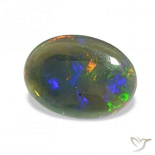 Opala negra Multicolorido Natural 1.61ct, oval, Opaco