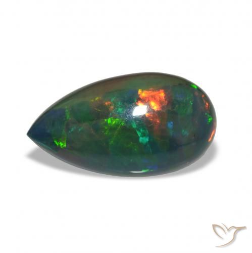 6.81ct Multicolorido Opala negra, Formato de pêra, Opaco