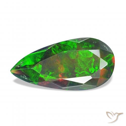 2.04ct Multicolorido Opala negra, Formato de pêra, Opaco