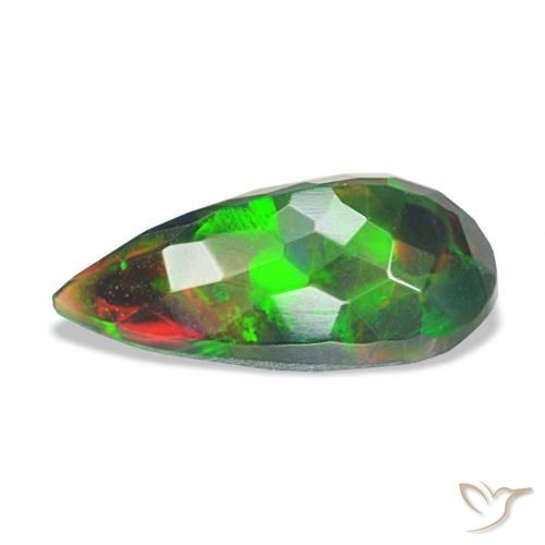 Opala negra Multicolorido Natural 2.04ct, Formato de pêra, Opaco