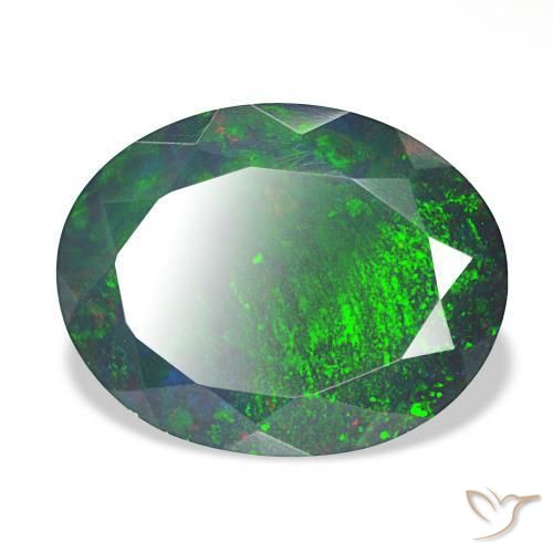 Opala negra Multicolorido Natural 5.15ct, oval, Opaco