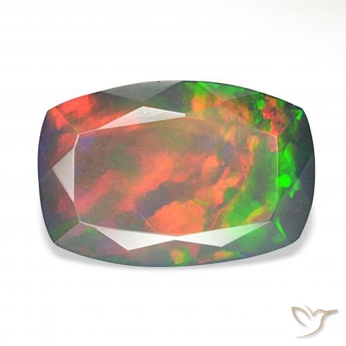 5.06ct Multicolorido Opala negra, Almofada, Opaco