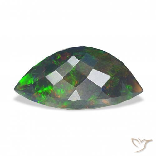 Opala negra Multicolorido Natural 3.37ct, Marquesa, Opaco