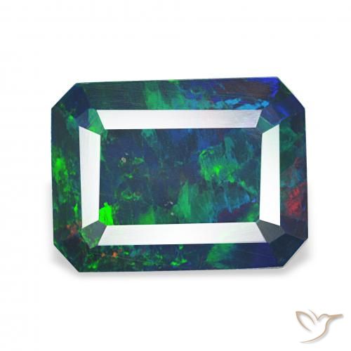 1.81ct Multicolorido Opala negra, Corte Esmeralda, Opaco