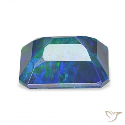 Opala negra Multicolorido Natural 1.81ct, Corte Octógono / Esmeralda, Opaco