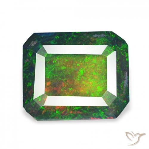 2.23ct Multicolorido Opala negra, Corte Esmeralda, Opaco
