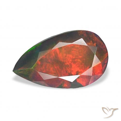 2.11ct Multicolorido Opala negra, Formato de pêra, Opaco
