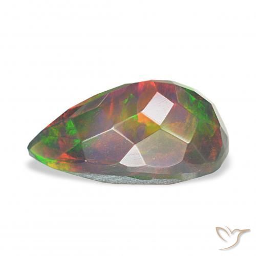 Opala negra Multicolorido Natural 2.11ct, Formato de pêra, Opaco