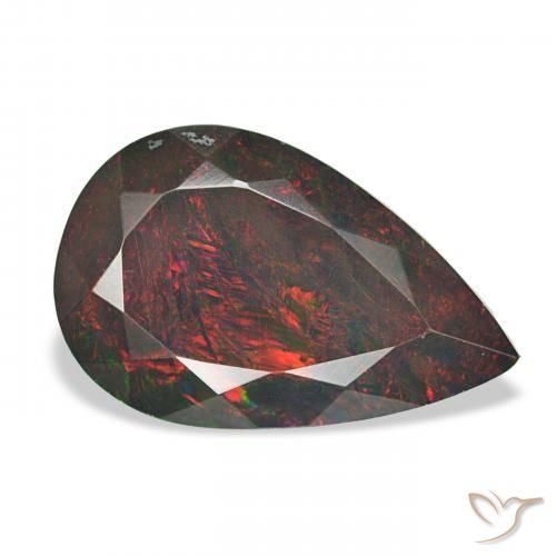 Opala negra Multicolorido Natural 3.10ct, Formato de pêra, Opaco