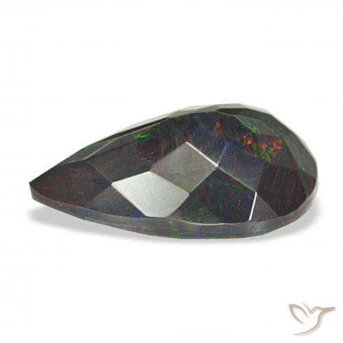 Opala negra Multicolorido Natural 3.10ct, Formato de pêra, Opaco