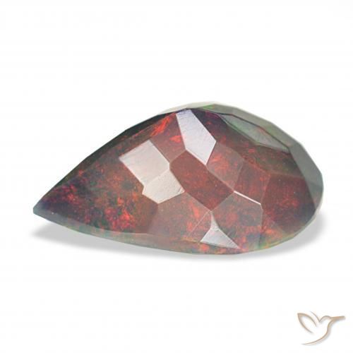 Opala negra Multicolorido Natural 2.89ct, Formato de pêra, Opaco