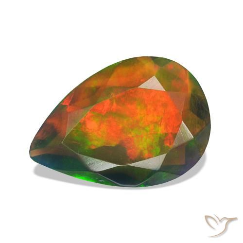 1.75ct Multicolorido Opala negra, Formato de pêra, Opaco