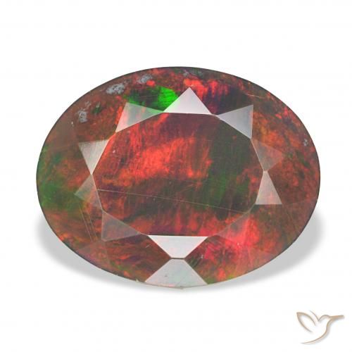 2.66ct Multicolorido Opala negra, oval, Opaco