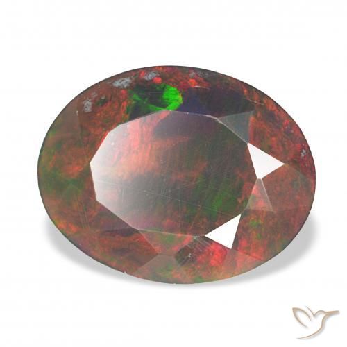Opala negra Multicolorido Natural 2.66ct, oval, Opaco