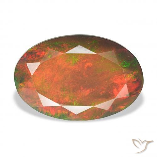 4.04ct Multicolorido Opala negra, oval, Opaco