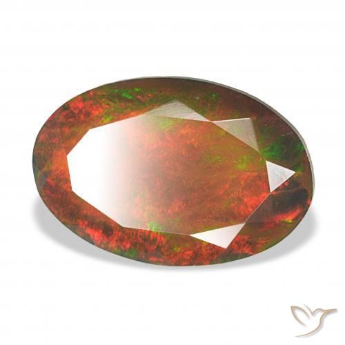 Opala negra Multicolorido Natural 4.04ct, oval, Opaco