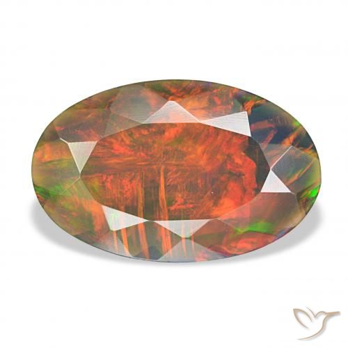 2.75ct Multicolorido Opala negra, oval, Opaco