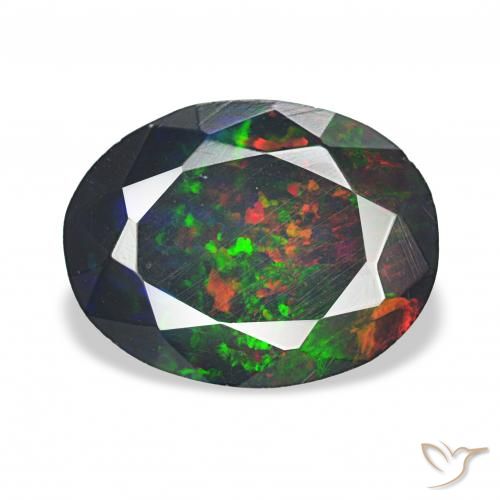 2.11ct Multicolorido Opala negra, oval, Opaco