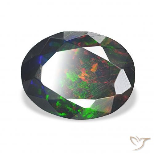 Opala negra Multicolorido Natural 2.11ct, oval, Opaco