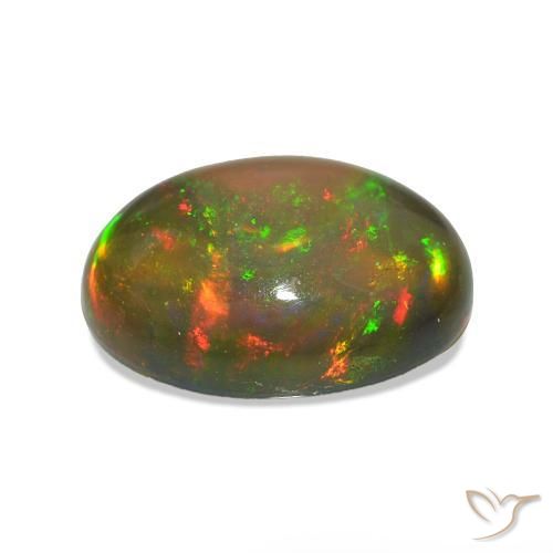 Opala negra Multicolorido Natural 2.54ct, oval, Transparente