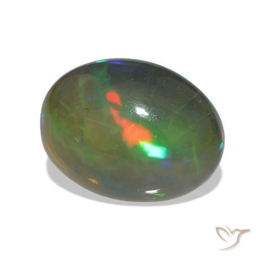Opala negra Multicolorido Natural 2.74ct, oval, Transparente