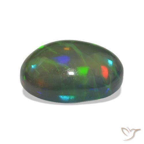 Opala negra Multicolorido Natural 2.74ct, oval, Transparente