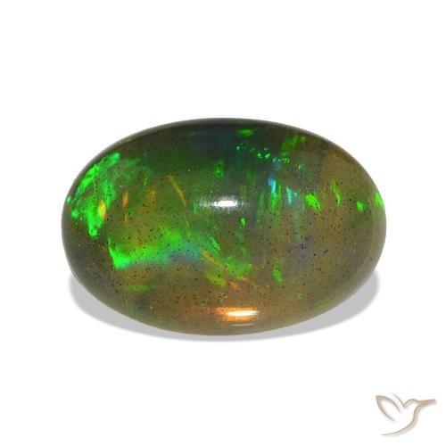 Opala negra Multicolorido Natural 2.42ct, oval, Transparente