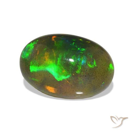 Opala negra Multicolorido Natural 2.42ct, oval, Transparente