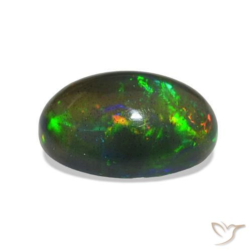 Opala negra Multicolorido Natural 2.42ct, oval, Transparente
