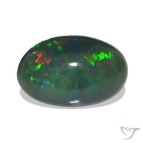 Opala negra Multicolorido Natural 2.90ct, oval, Transparente