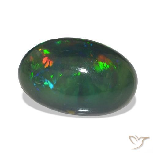 Opala negra Multicolorido Natural 2.90ct, oval, Transparente