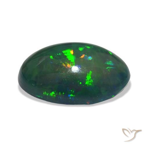 Opala negra Multicolorido Natural 2.90ct, oval, Transparente