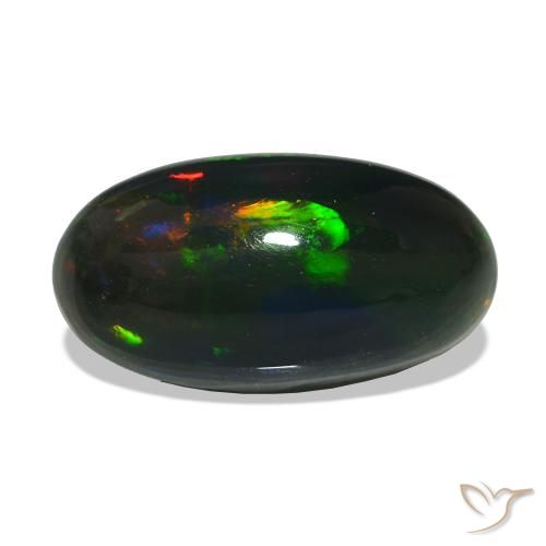 2.19ct Multicolorido Opala negra, oval, Opaco