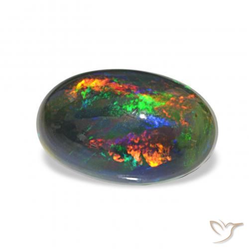 Opala negra Multicolorido Natural 2.13ct, oval, Opaco