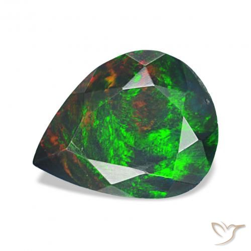 1.13ct Multicolorido Opala negra, Formato de pêra, Opaco